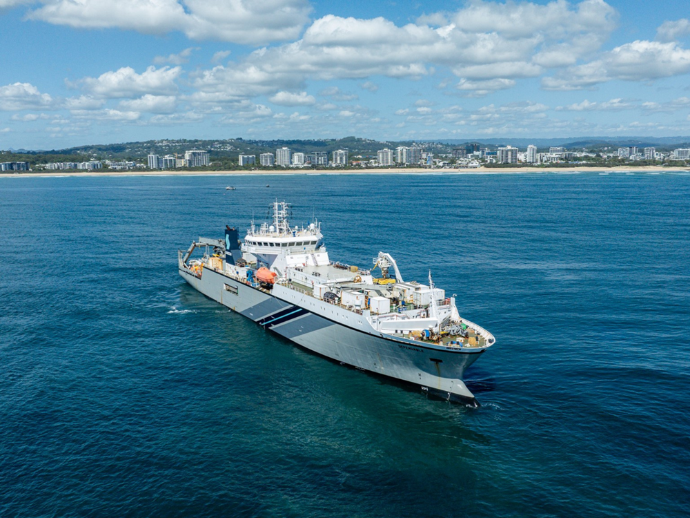 The Tabua subsea cable was hauled off a specialised ship offshore at Maryoochydore