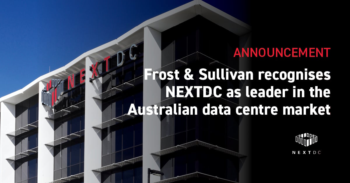 Frost & Sullivan recognises NEXTDC as leader in the Australian data centre market